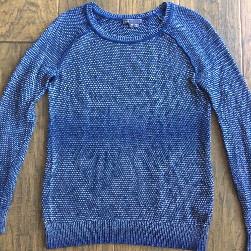 Vince Crew Neck Sweater Navy Blue Silver Size XS